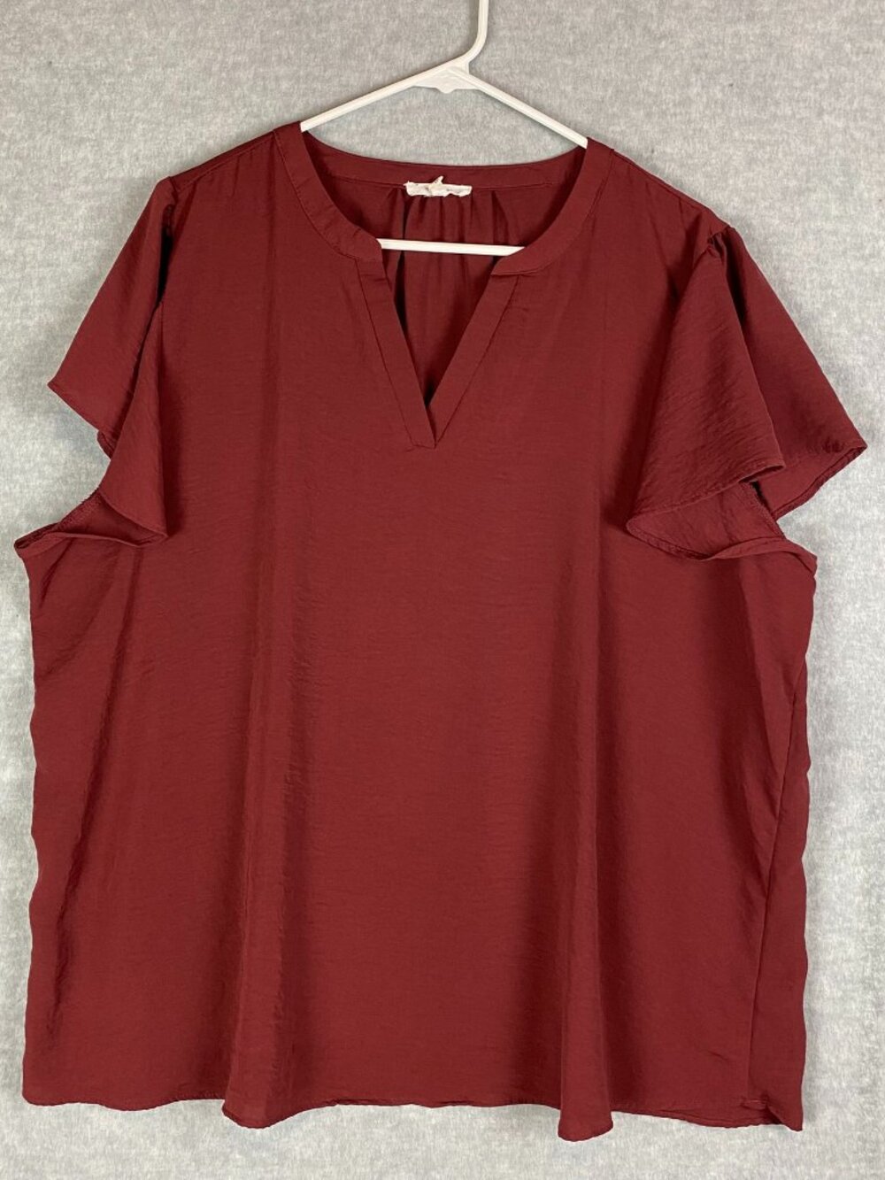 Maurices Deep Burgundy V-Neck Top – Women’s Size 2X